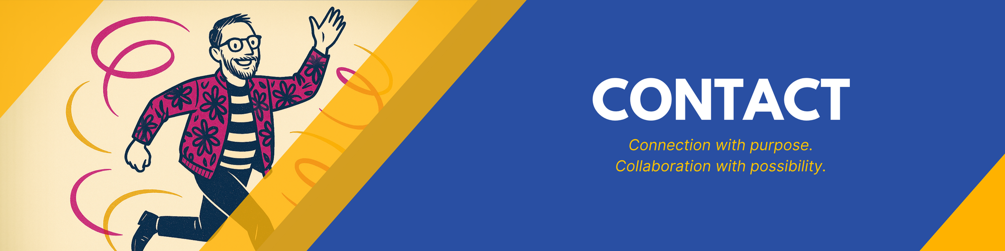 “Creative Recess contact banner with tagline ‘Let’s imagine what’s possible together.’”